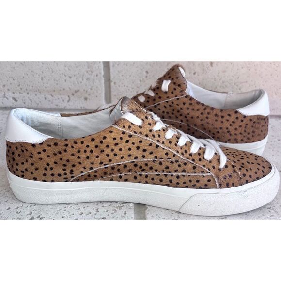 Madewell Sidewalk Low Top Spot Calf Hair Lace Up Sneakers Brwn Blck Sz W 7/M 5.5 - Picture 11 of 15